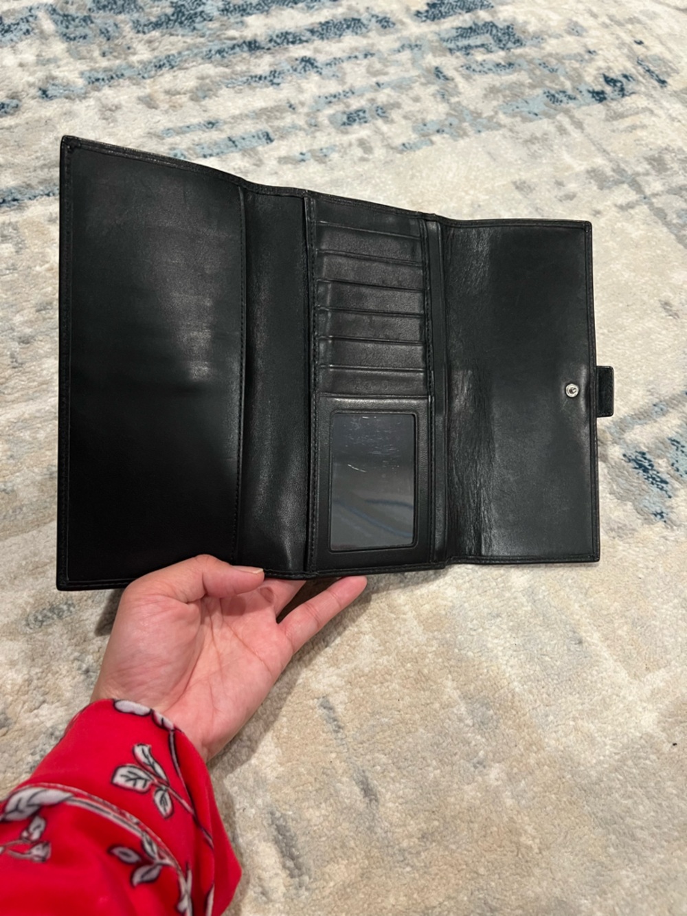 Coach SoHo Y2K Black Leather Trifold Wallet - Picture 5 of 9